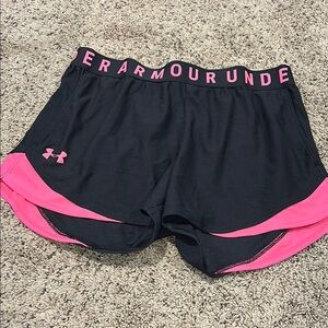 Under Armour Black and Pink Athletic Shorts Lightweight Performance Fit